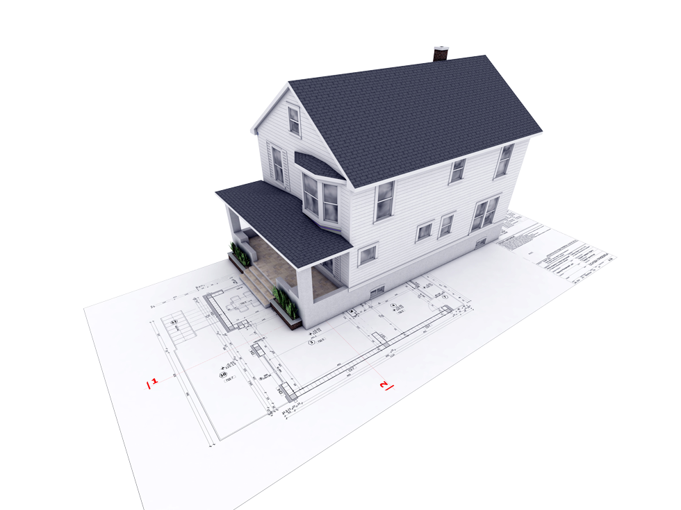 Maison en 3D avec un plan